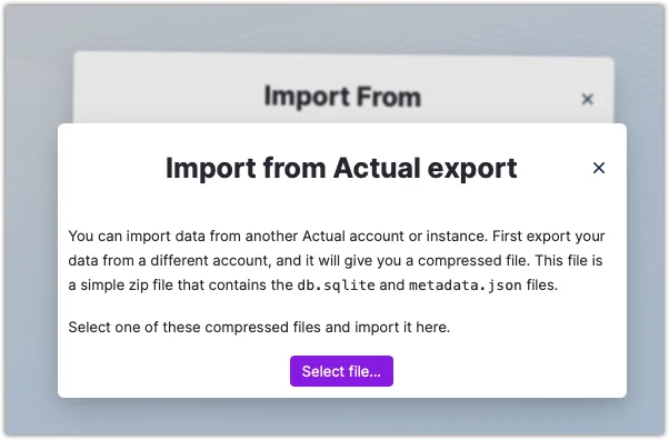 Click on the import file link
